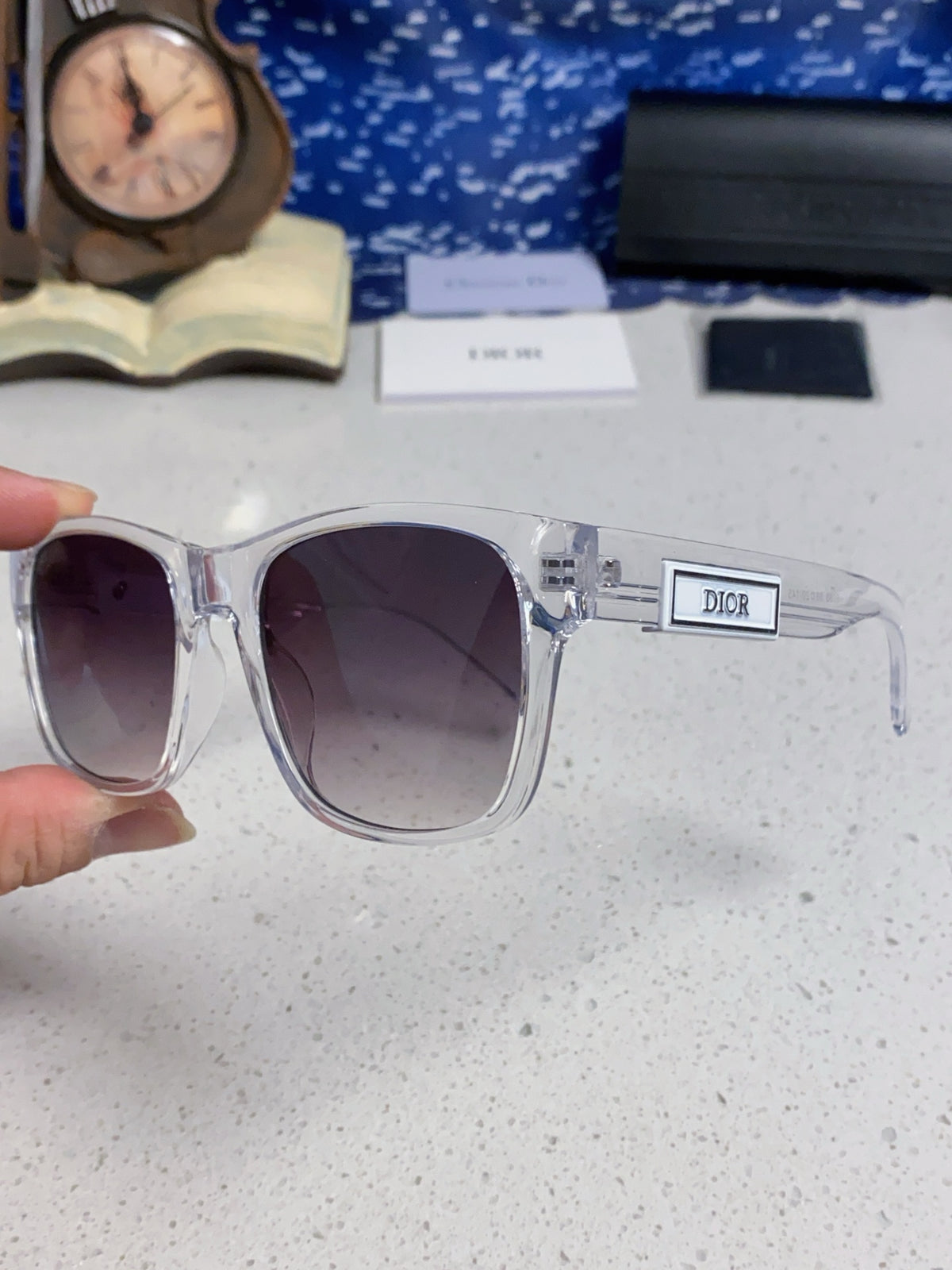 Dior Acetate Square Gray Lens Sunglasses for Men & Women - 358196 - detail image 6