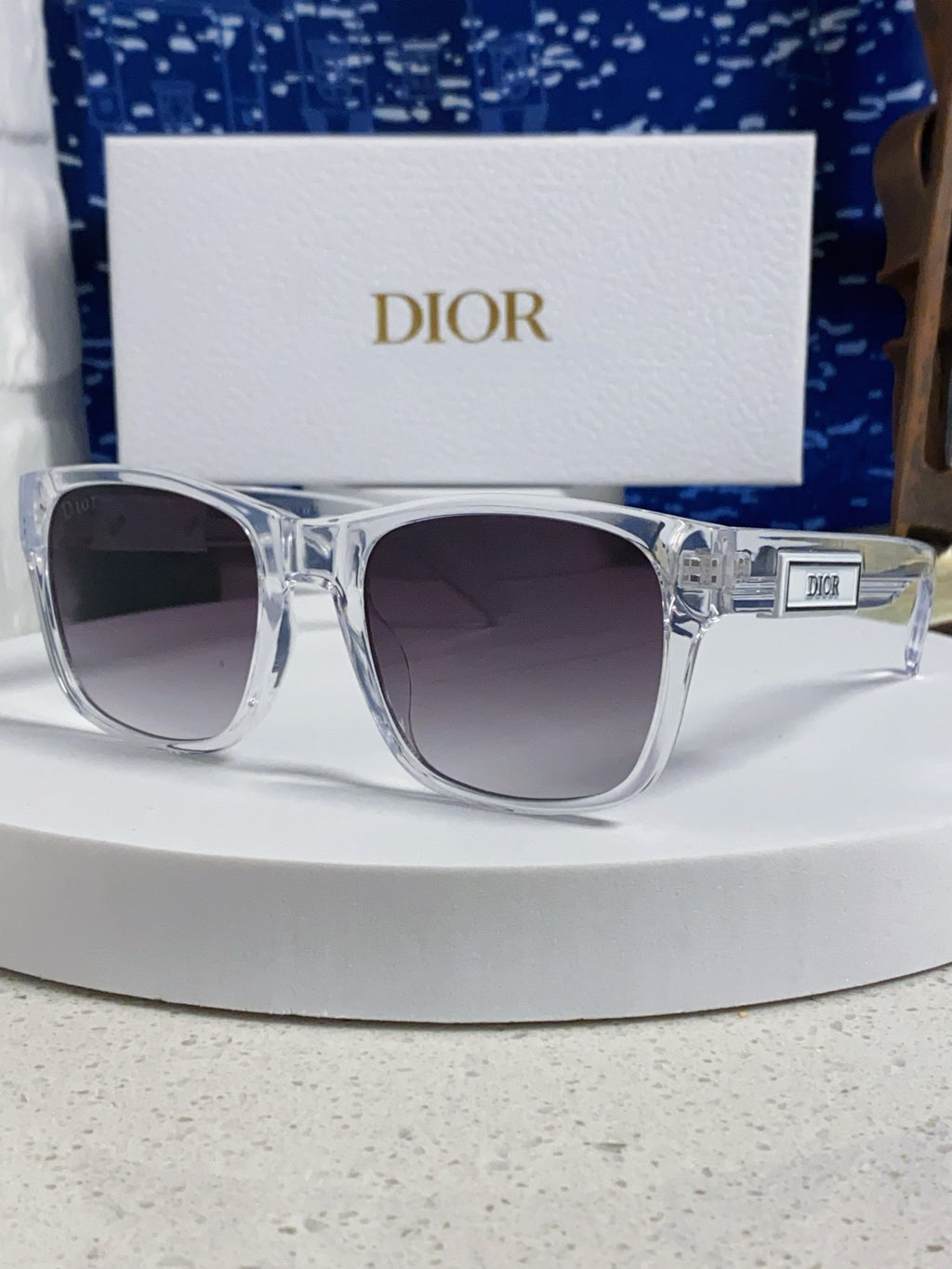 Dior Acetate Square Gray Lens Sunglasses for Men & Women - 358196