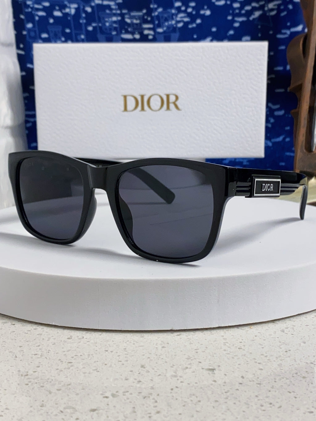 Dior Acetate Square Black Lens Sunglasses for Men & Women - 358198