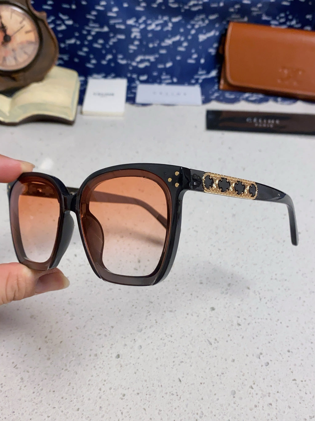 Celine Square Red Lens Sunglasses for Men & Women - 934641 - detail image 6