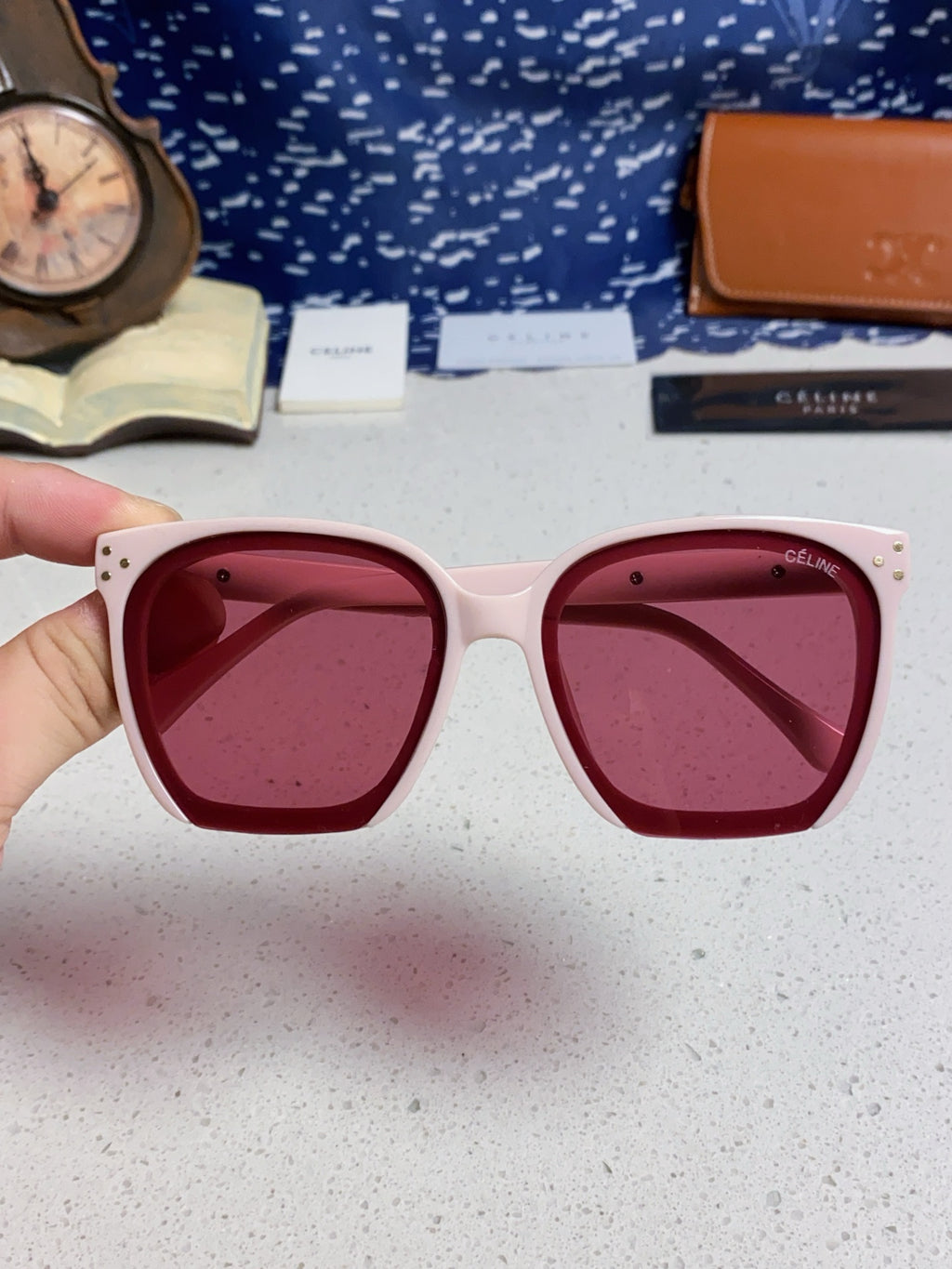 Celine Square Red Lens Sunglasses for Men & Women - 934642 - detail image 4