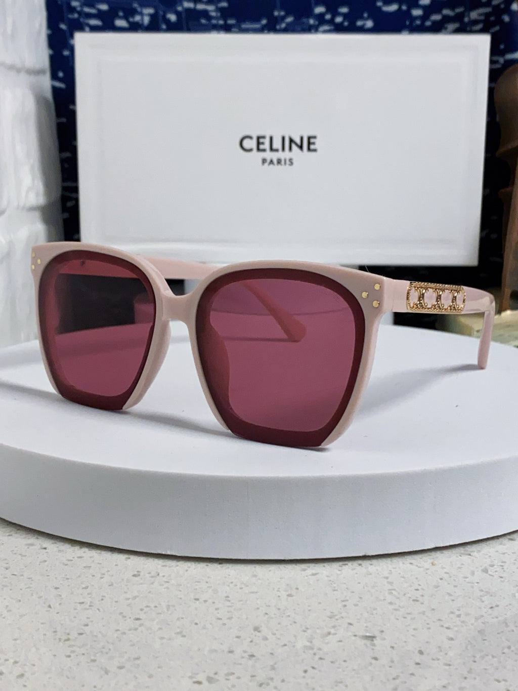 Celine Square Red Lens Sunglasses for Men & Women - 934642