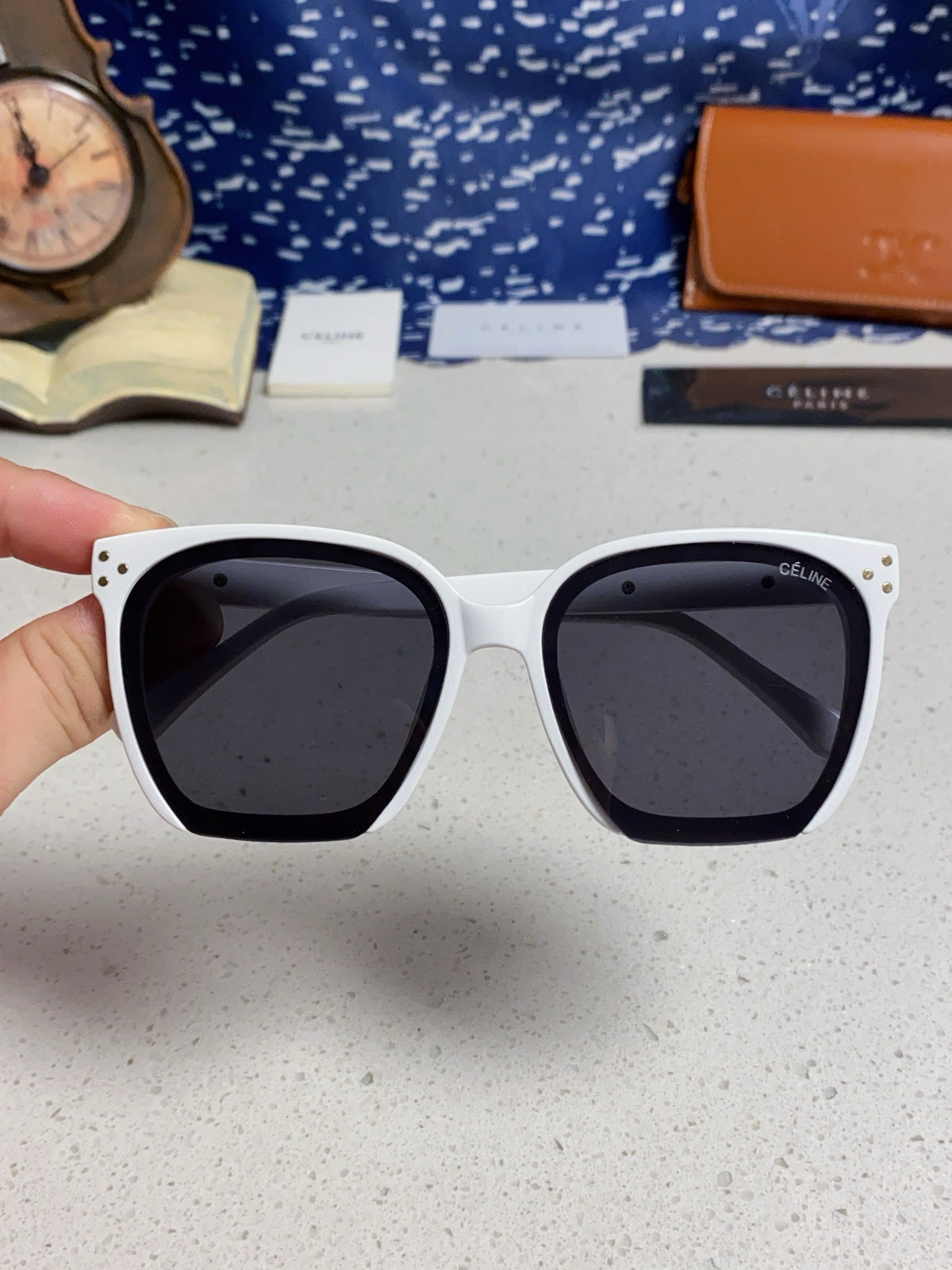 Celine Square Black Lens Sunglasses for Men & Women - 372021 - detail image 4