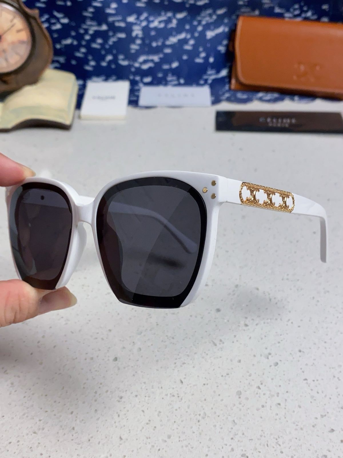 Celine Square Black Lens Sunglasses for Men & Women - 372021 - detail image 6