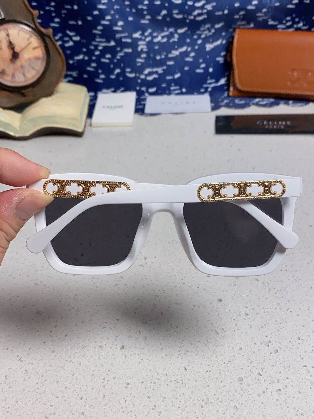 Celine Square Black Lens Sunglasses for Men & Women - 372021 - detail image 5