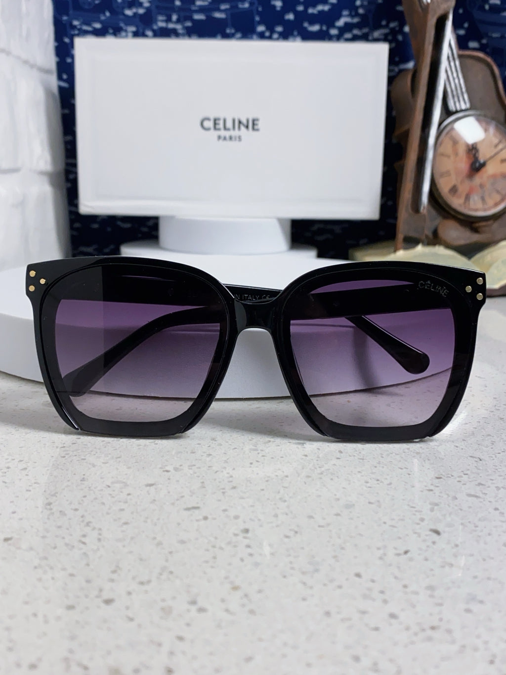 Celine Square Purple Lens Sunglasses for Men & Women - 372023 - detail image 9