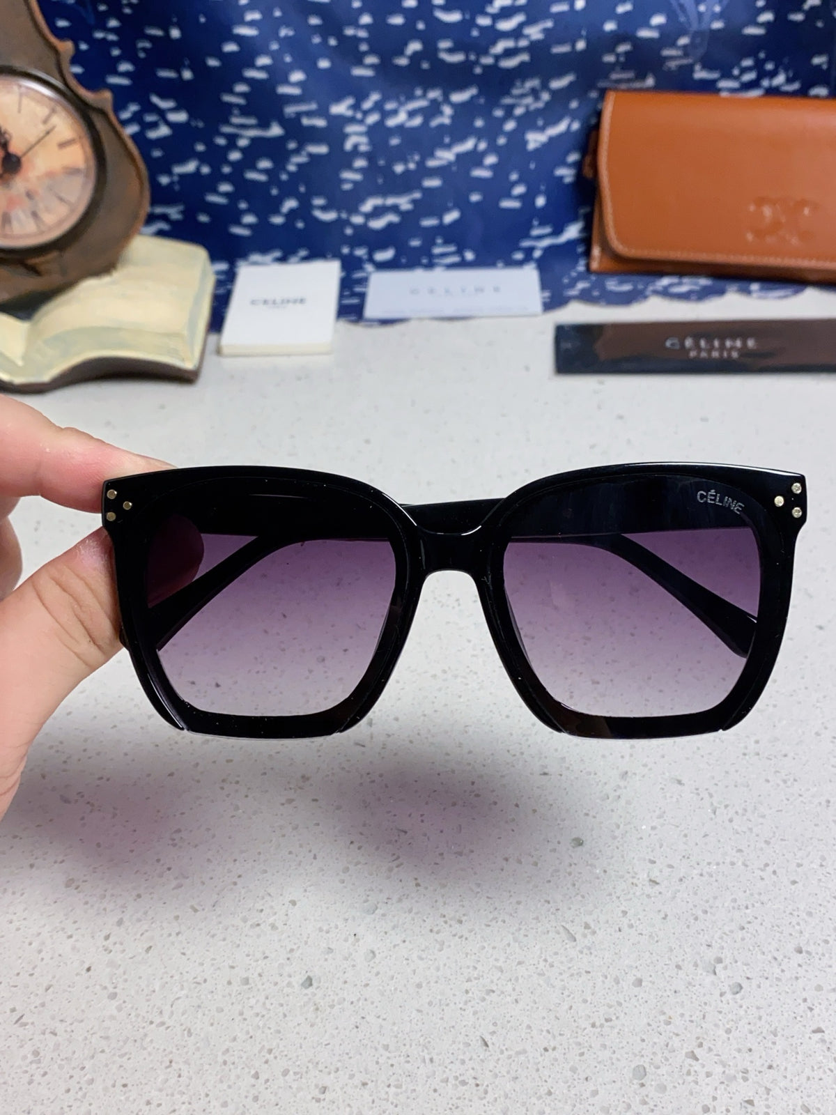 Celine Square Purple Lens Sunglasses for Men & Women - 372023 - detail image 4