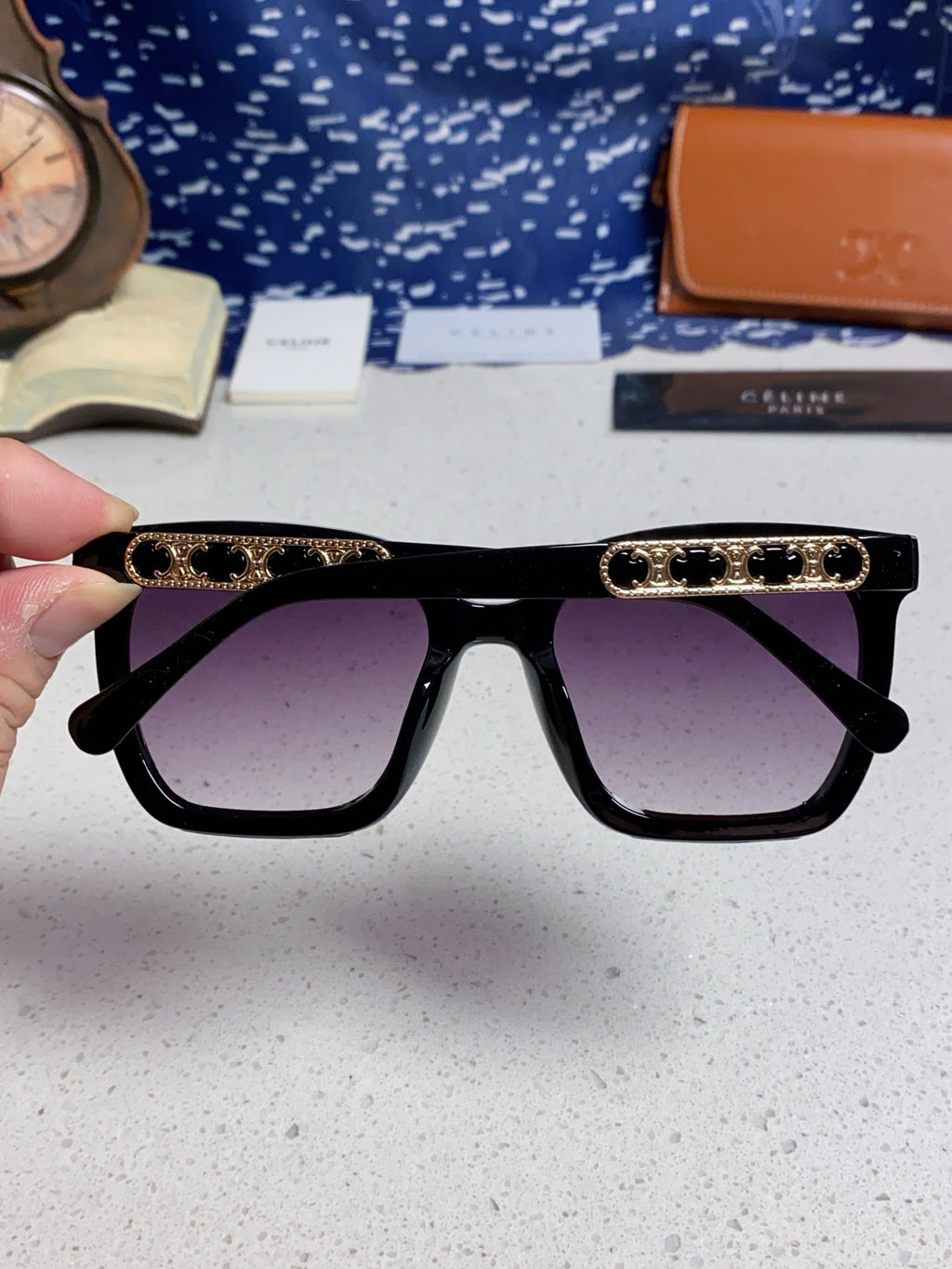 Celine Square Purple Lens Sunglasses for Men & Women - 934646 - detail image 5