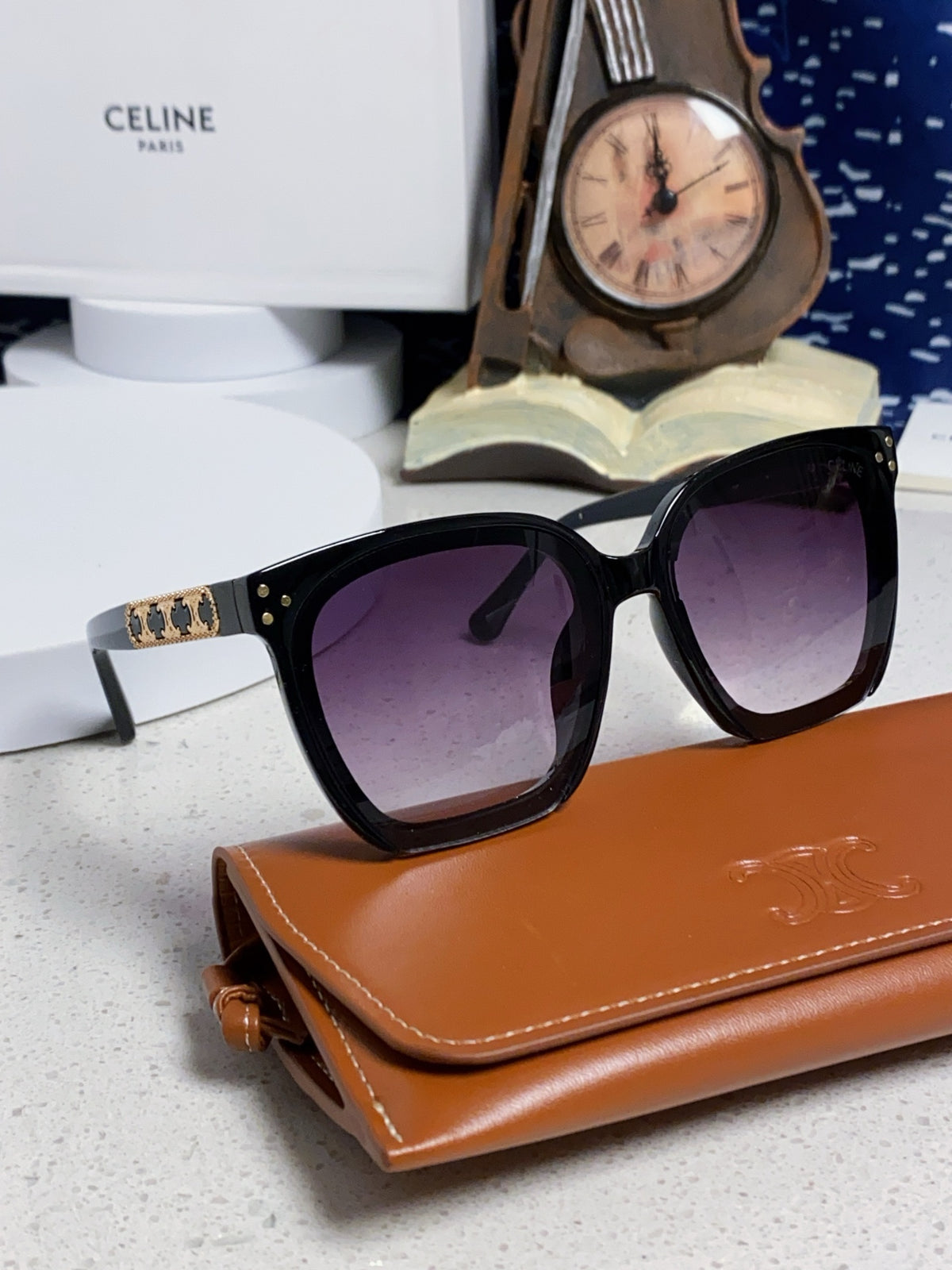 Celine Square Purple Lens Sunglasses for Men & Women - 934646 - detail image 10