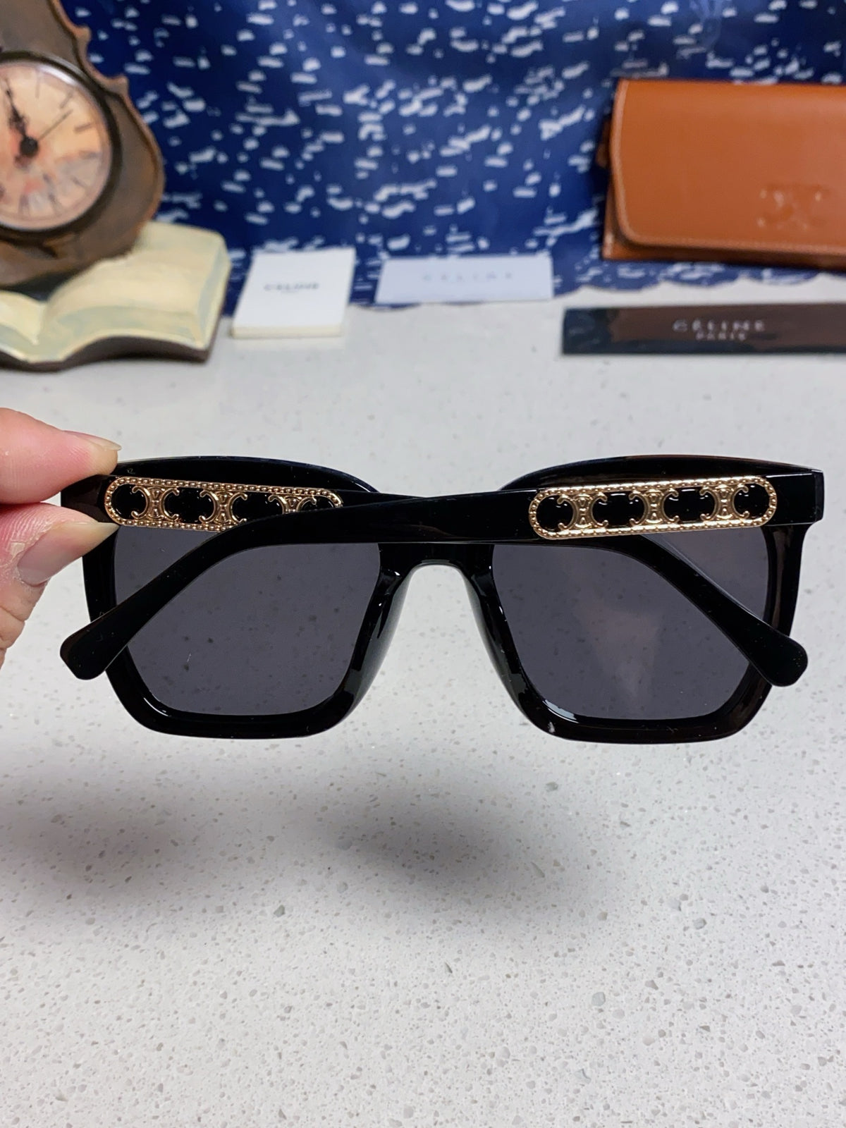 Celine Square Black Lens Sunglasses for Men & Women - 372024 - detail image 5