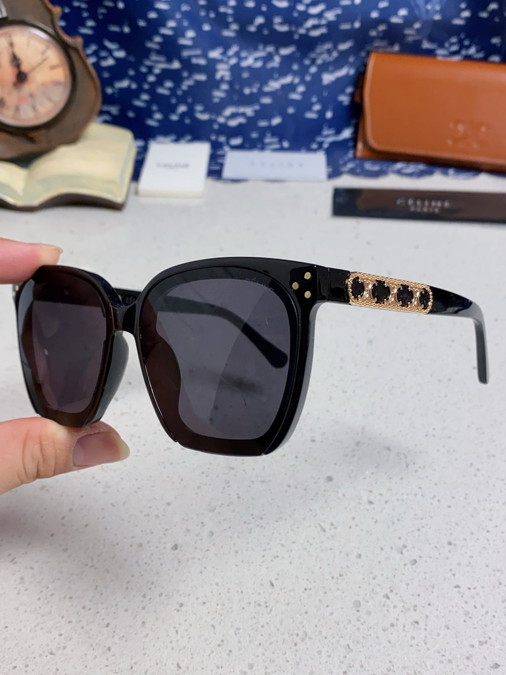 Celine Square Black Lens Sunglasses for Men & Women - 934647 - detail image 6
