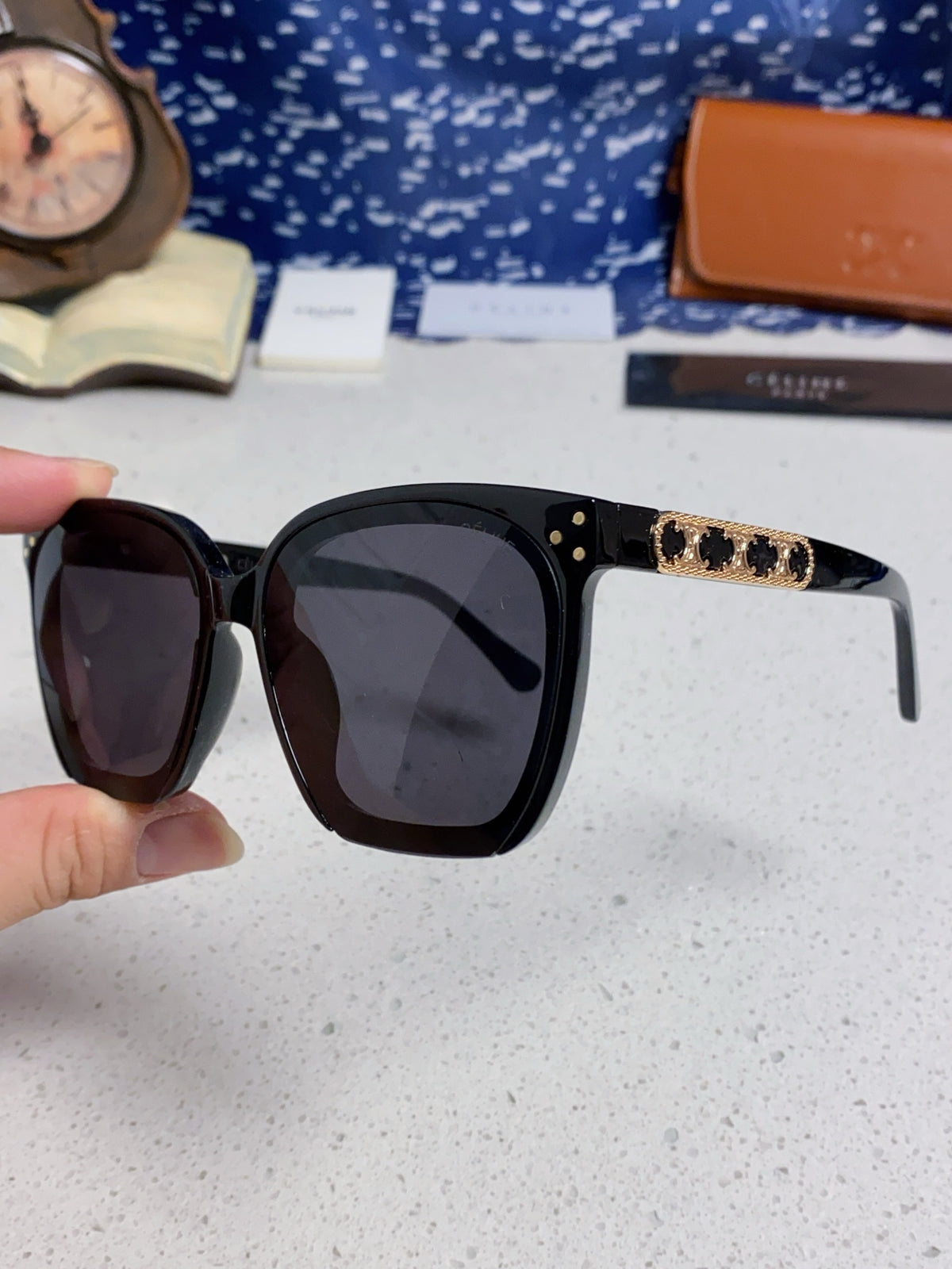 Celine Square Black Lens Sunglasses for Men & Women - 934647 - detail image 6