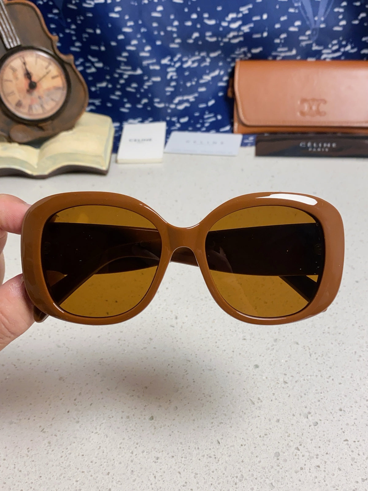 Celine Oversized Brown Lens Sunglasses for Men & Women - 934649 - detail image 3