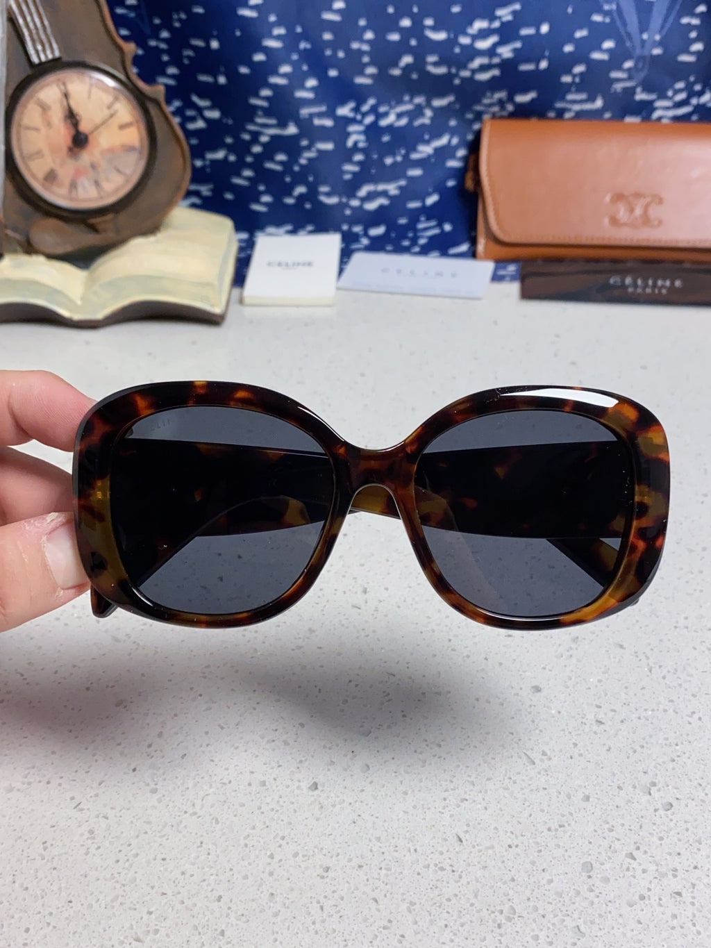 Celine Oversized Black Lens Sunglasses for Men & Women - 372016 - detail image 4