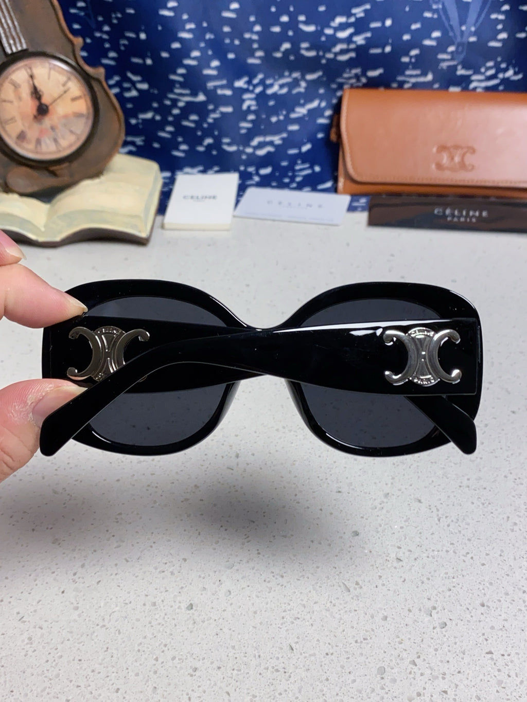 Celine Oversized Black Lens Sunglasses for Men & Women - 372017 - detail image 5