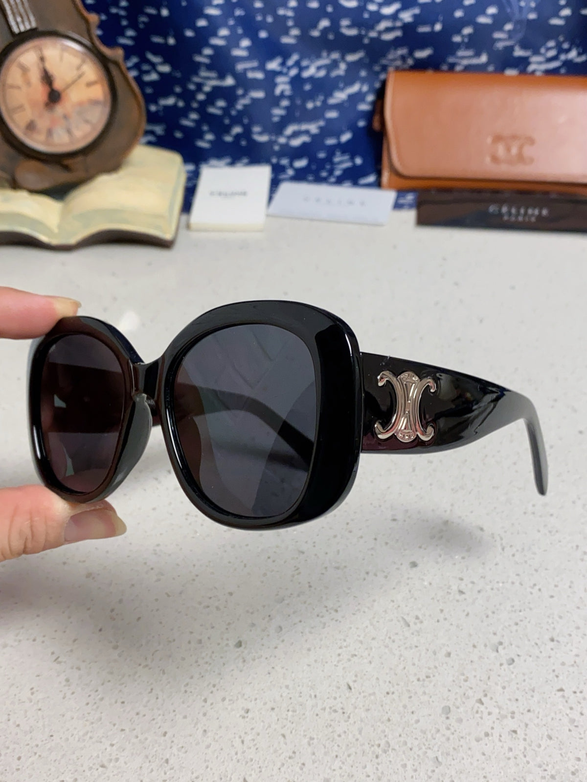 Celine Oversized Black Lens Sunglasses for Men & Women - 934651 - detail image 6