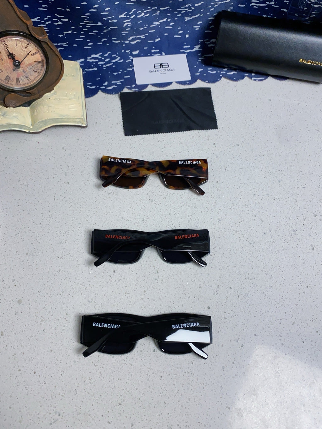 Balenciaga Square Blue Lens Sunglasses for Men & Women - 372346 - detail image 11