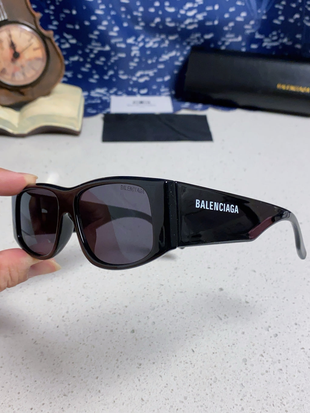 Balenciaga Square Blue Lens Sunglasses for Men & Women - 935205 - detail image 6