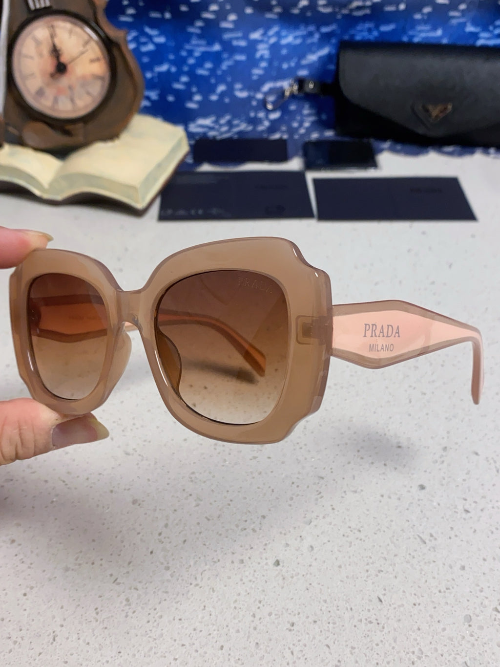 Prada 16YSF Acetate Fashion Gold Lens Sunglasses for Men & Women - 432116 - detail image 6