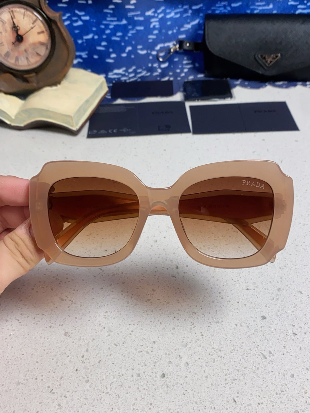 Prada 16YSF Acetate Fashion Gold Lens Sunglasses for Men & Women - 432116 - detail image 4