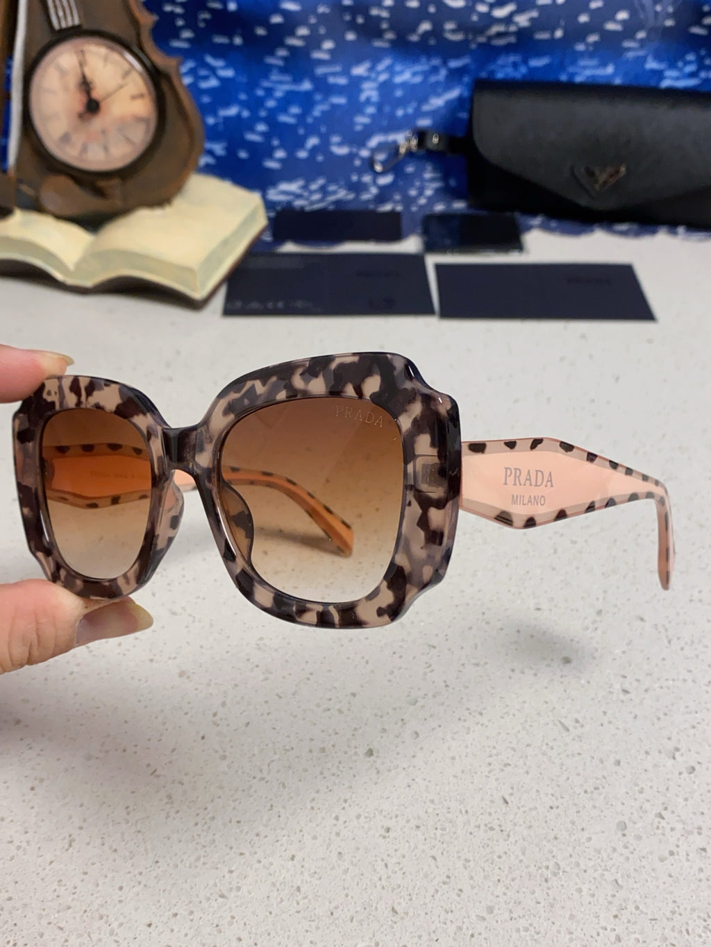 Prada 16YSF Acetate Fashion Gold Lens Sunglasses for Men & Women - detail image 6