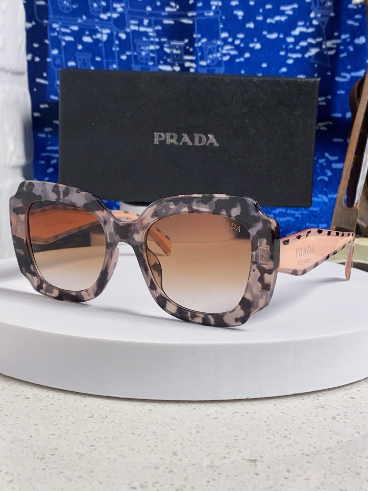 Prada 16YSF Acetate Fashion Gold Lens Sunglasses for Men & Women - 415674