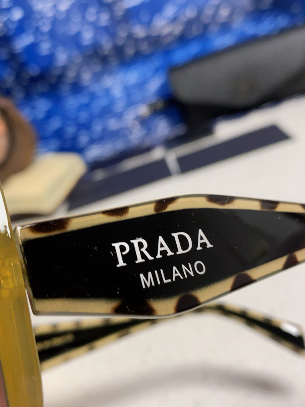 Prada 16YSF Acetate Fashion Blue Lens Sunglasses for Men & Women - 415675 - detail image 7