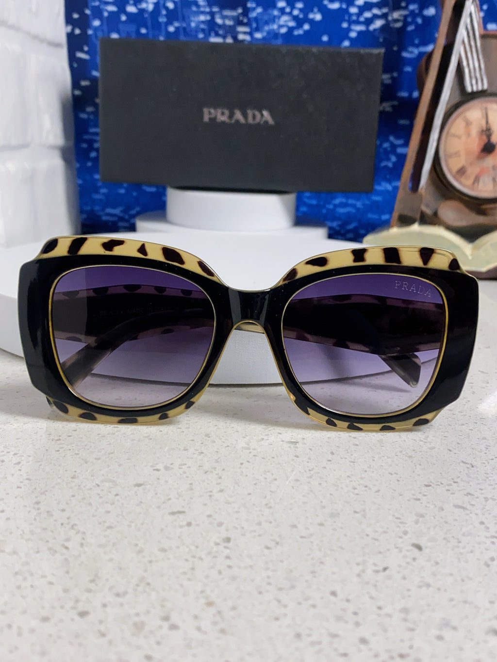 Prada 16YSF Acetate Fashion Blue Lens Sunglasses for Men & Women - 415785 - detail image 9