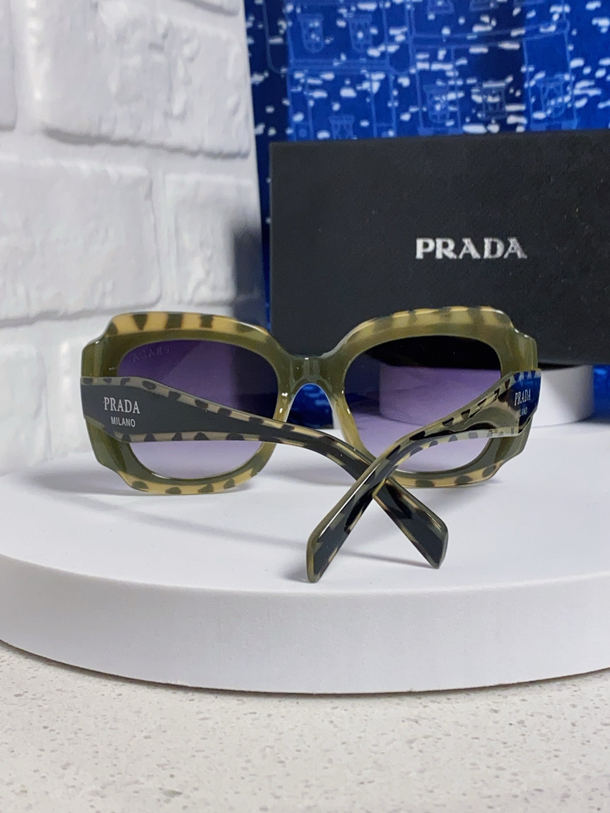 Prada 16YSF Acetate Fashion Blue Lens Sunglasses for Men & Women - 415785 - detail image 3