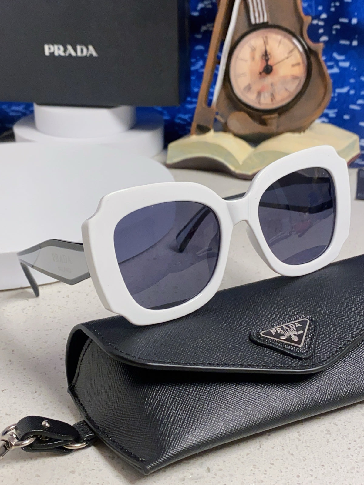 Prada 16YSF Acetate Fashion Blue Lens Sunglasses for Men & Women - 415676 - detail image 10