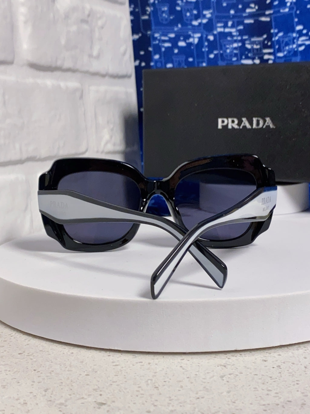 Prada 16YSF Acetate Fashion Black Lens Sunglasses for Men & Women - 415677 - detail image 3