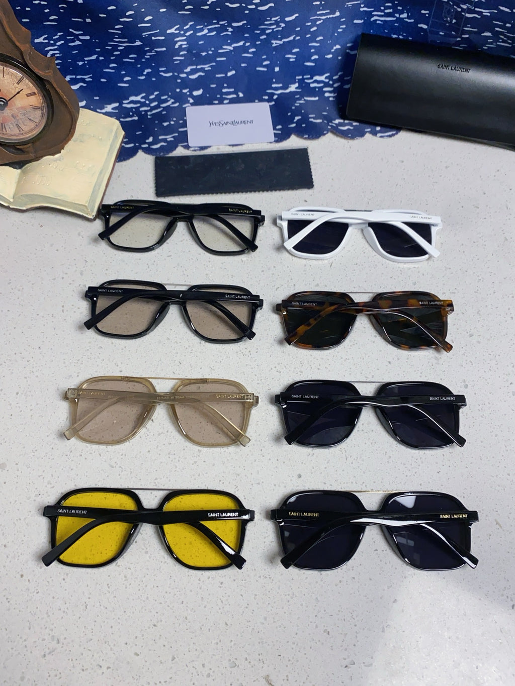 Saint Laurent SL545 Square Silver Lens Sunglasses for Men & Women - detail image 10