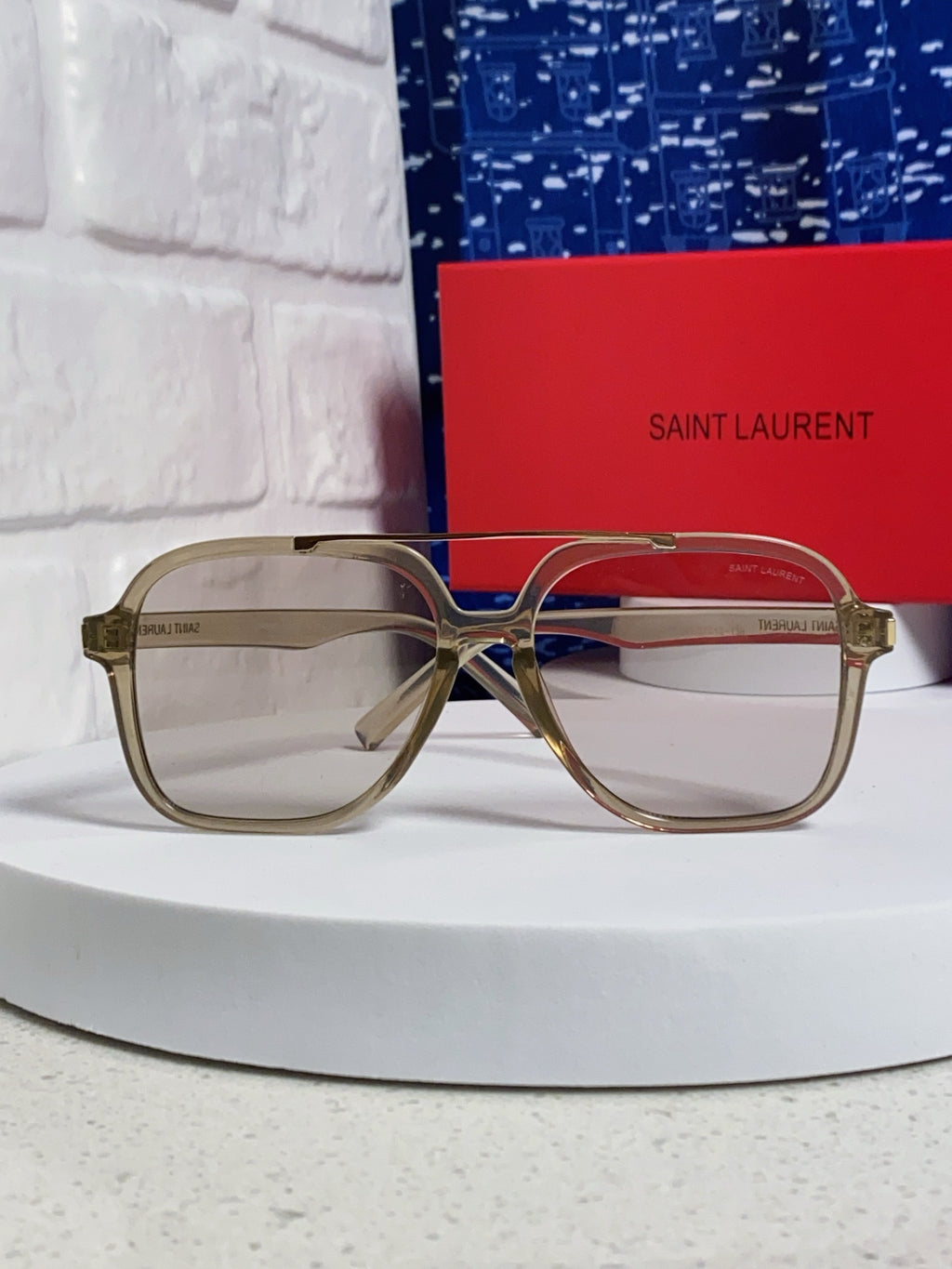 Saint Laurent SL545 Square Silver Lens Sunglasses for Men & Women