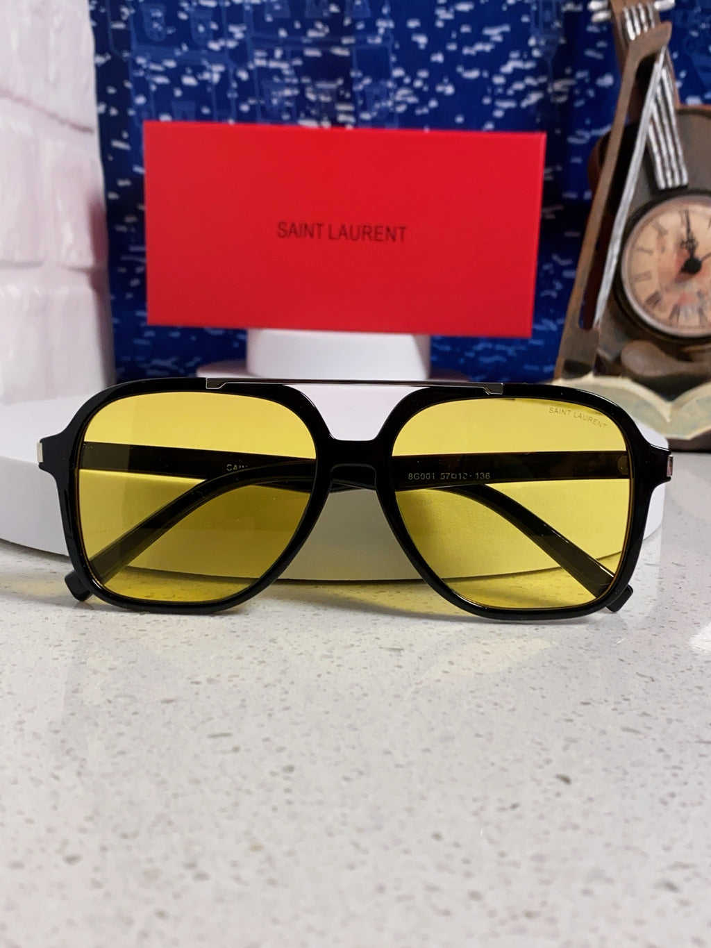 Saint Laurent SL545 Square Yellow Lens Sunglasses for Men & Women - detail image 9
