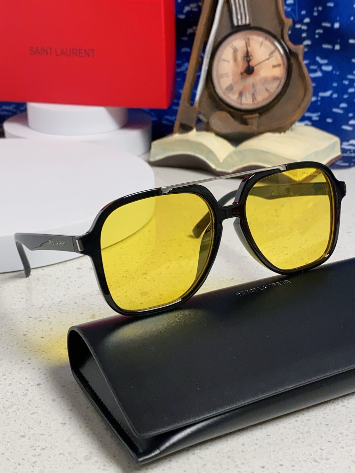 Saint Laurent SL545 Square Yellow Lens Sunglasses for Men & Women - detail image 10