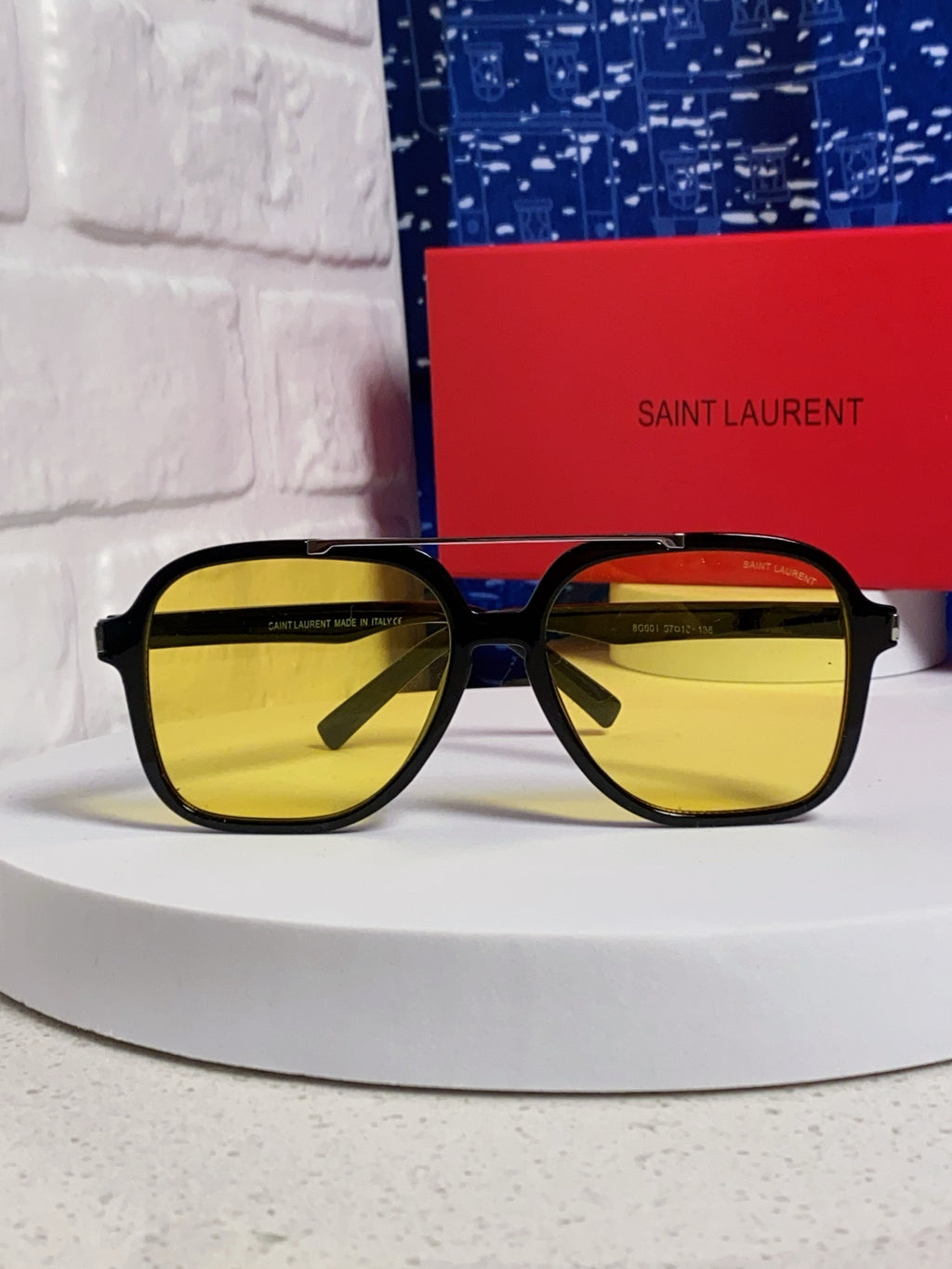 Saint Laurent SL545 Square Yellow Lens Sunglasses for Men & Women - 415567 - detail image 2