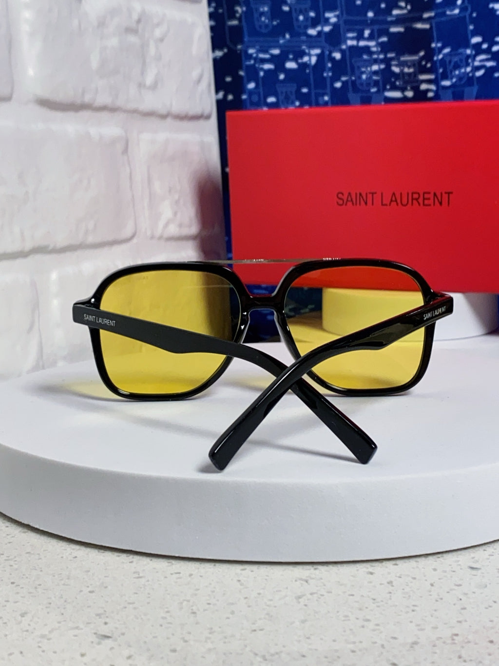Saint Laurent SL545 Square Yellow Lens Sunglasses for Men & Women - 867141 - detail image 3