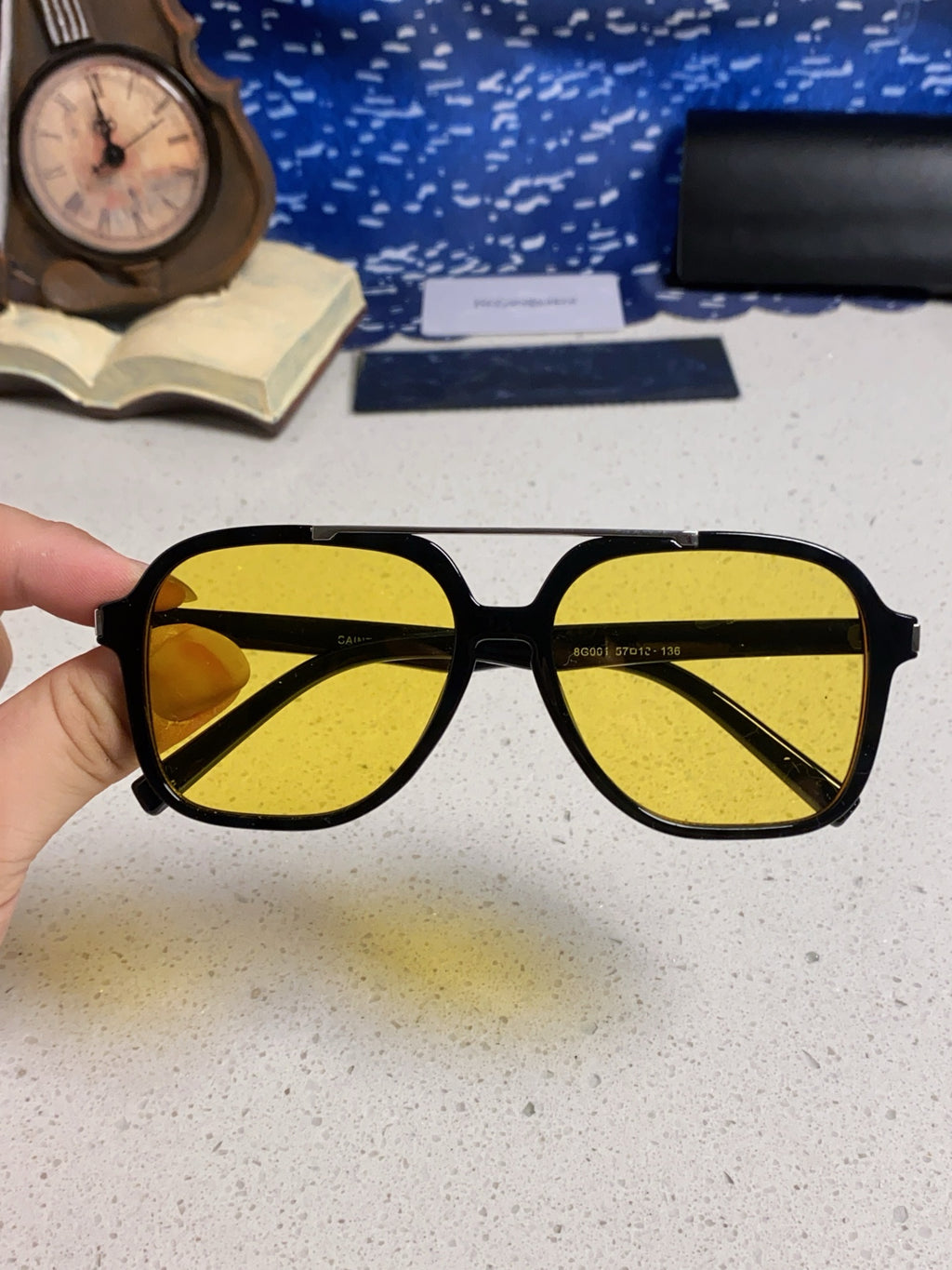 Saint Laurent SL545 Square Yellow Lens Sunglasses for Men & Women - detail image 4