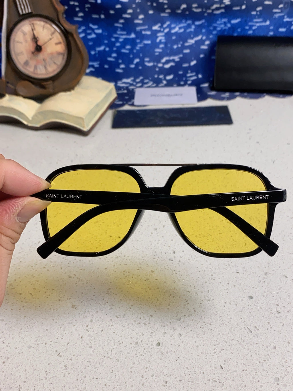 Saint Laurent SL545 Square Yellow Lens Sunglasses for Men & Women - 867141 - detail image 5