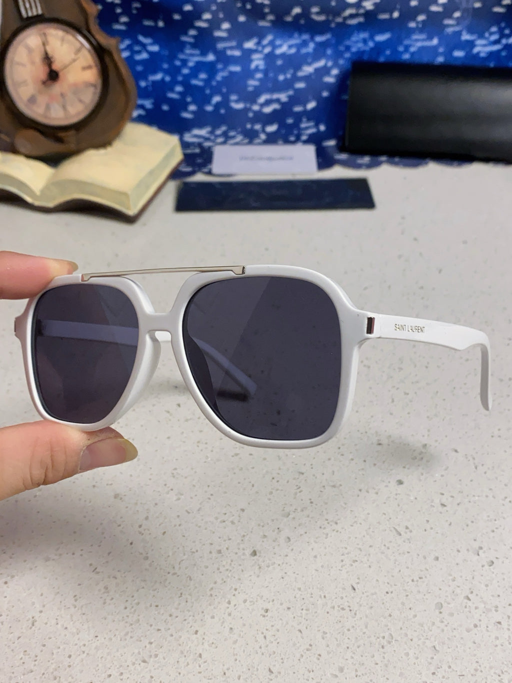 Saint Laurent SL545 Square Blue Lens Sunglasses for Men & Women - 431923 - detail image 6