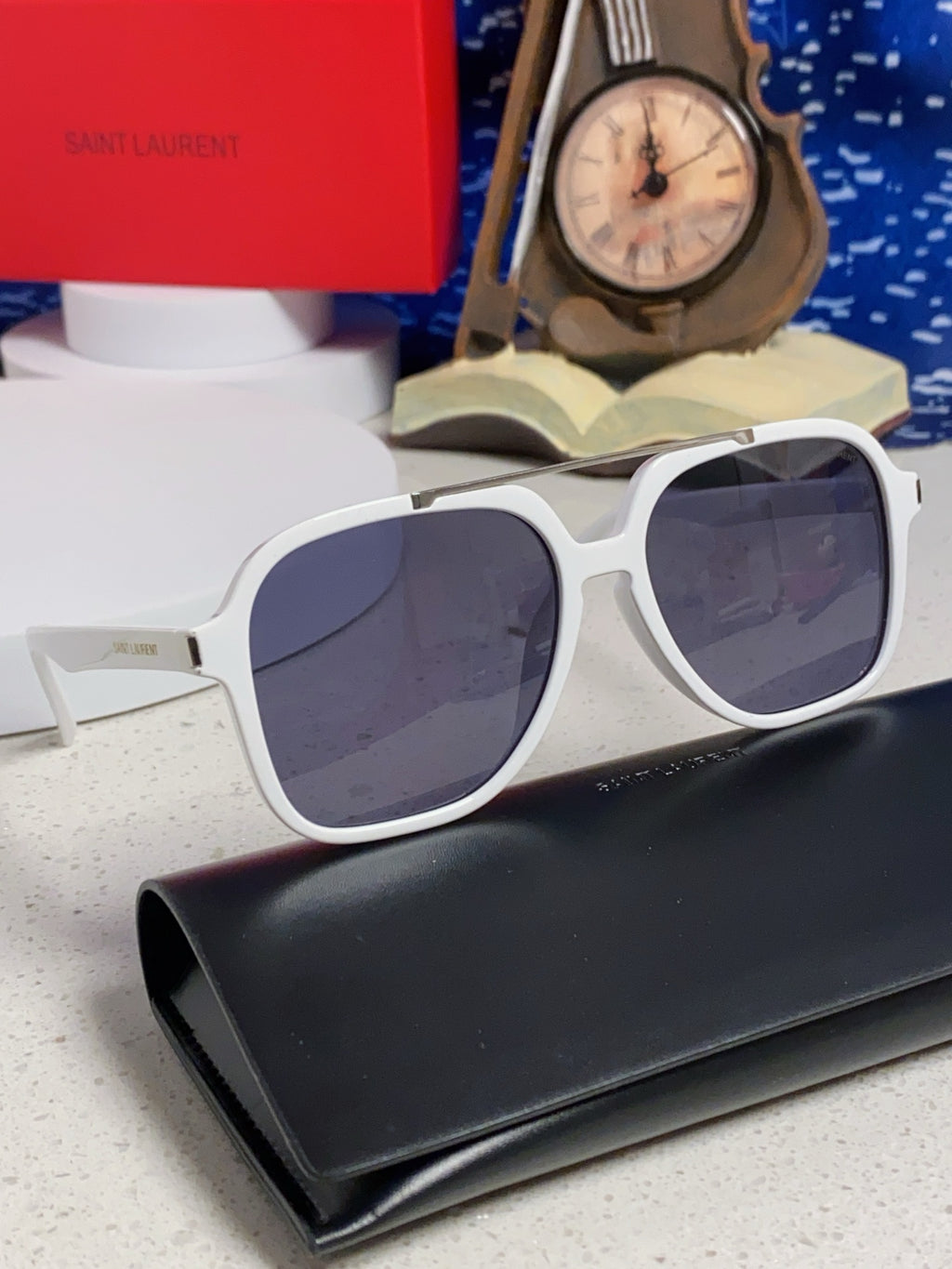 Saint Laurent SL545 Square Blue Lens Sunglasses for Men & Women - 867142 - detail image 9