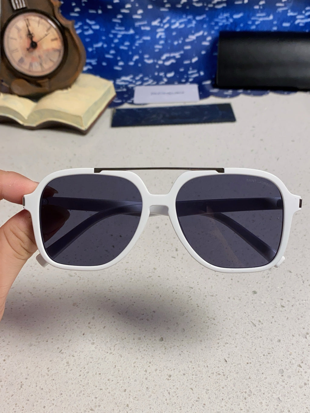 Saint Laurent SL545 Square Blue Lens Sunglasses for Men & Women - 431923 - detail image 4