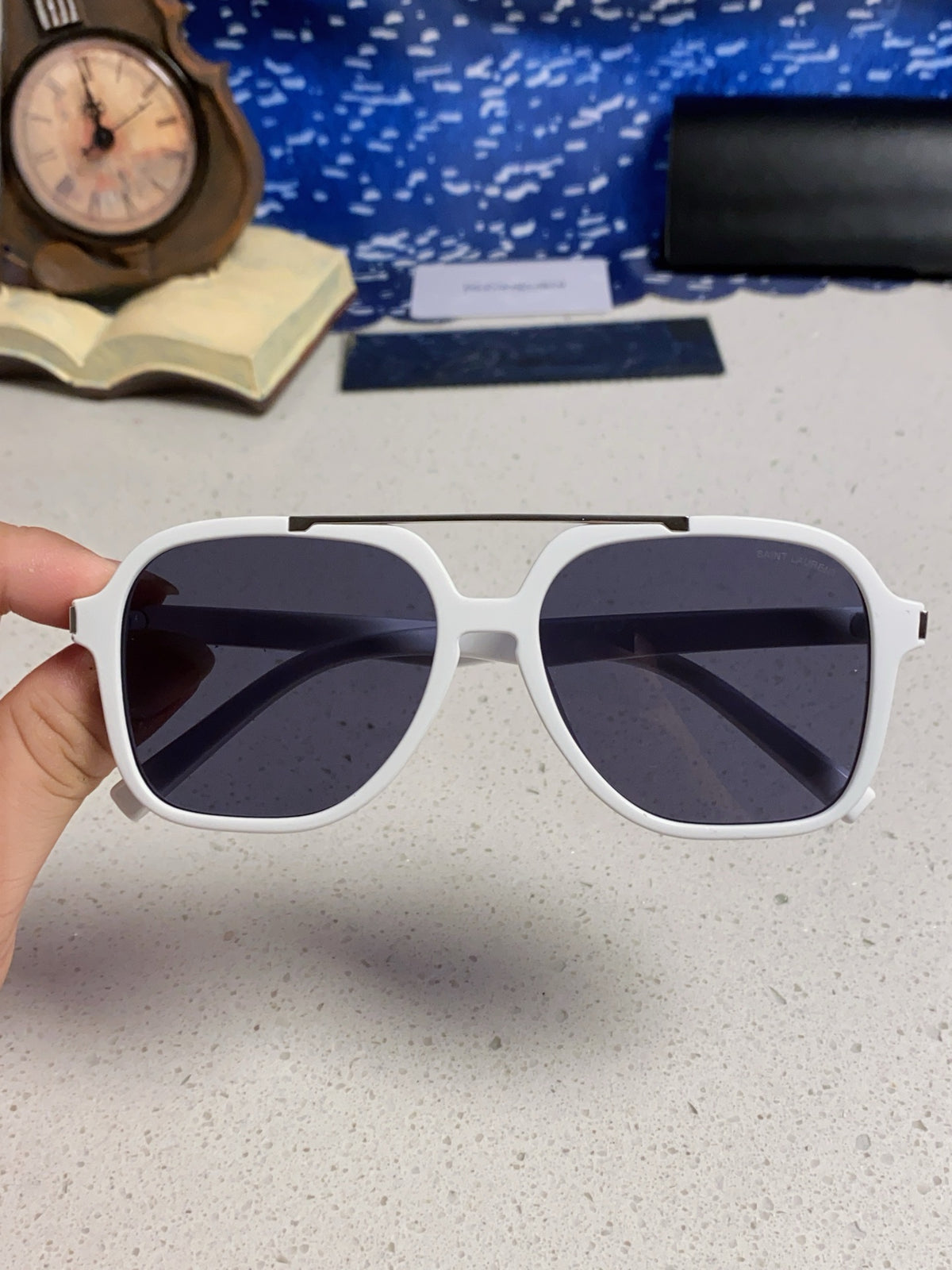 Saint Laurent SL545 Square Blue Lens Sunglasses for Men & Women - 415568 - detail image 4