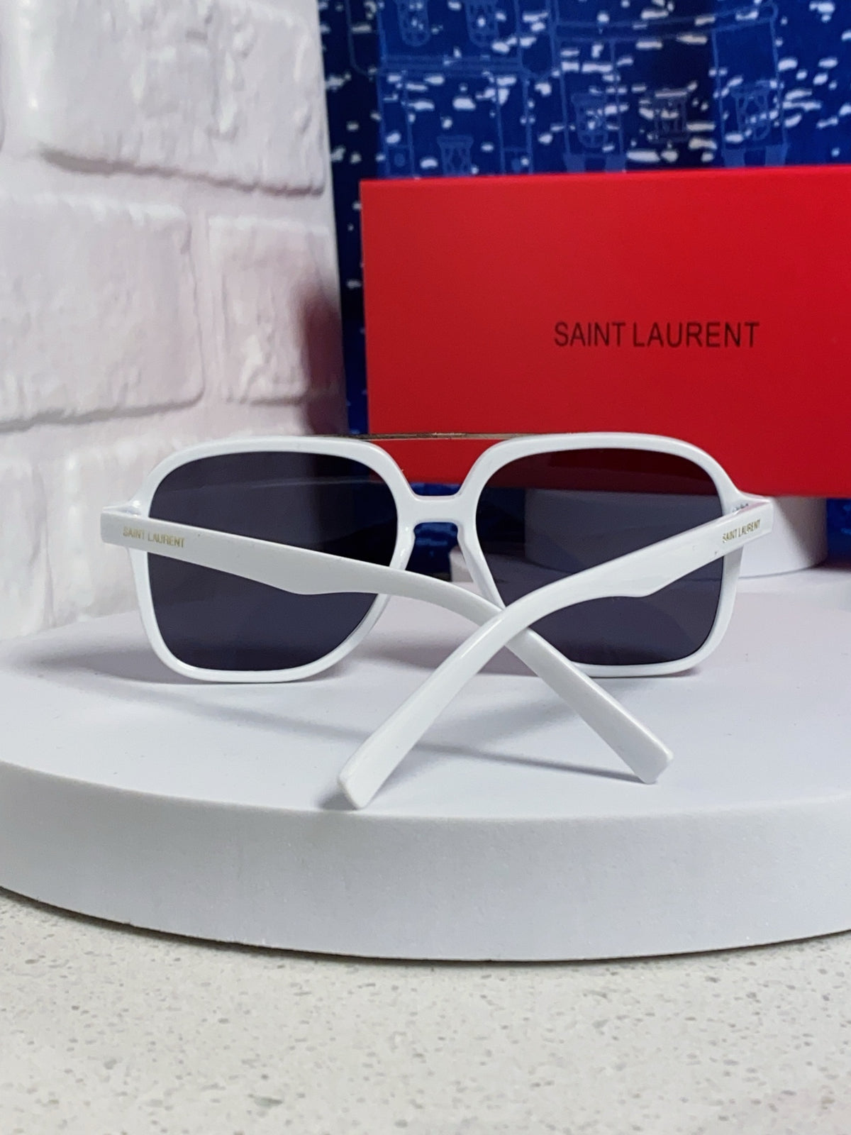 Saint Laurent SL545 Square Blue Lens Sunglasses for Men & Women - 431923 - detail image 3