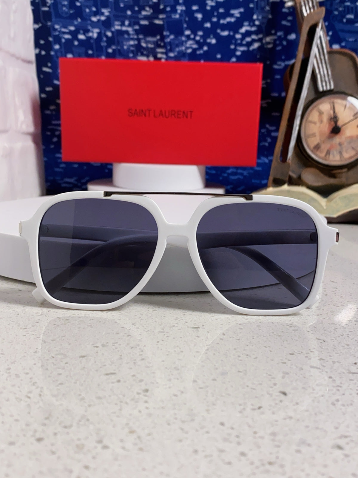 Saint Laurent SL545 Square Blue Lens Sunglasses for Men & Women - 415568 - detail image 8