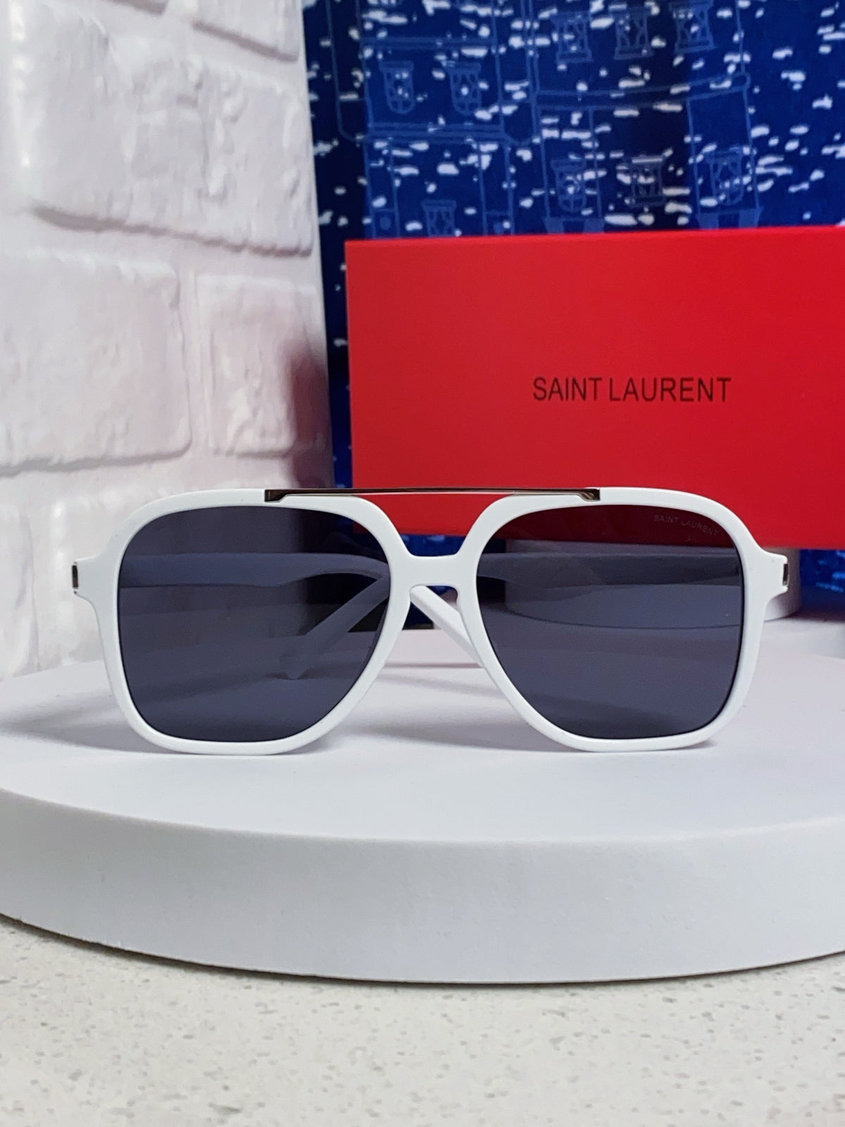 Saint Laurent SL545 Square Blue Lens Sunglasses for Men & Women - 867142 - detail image 2
