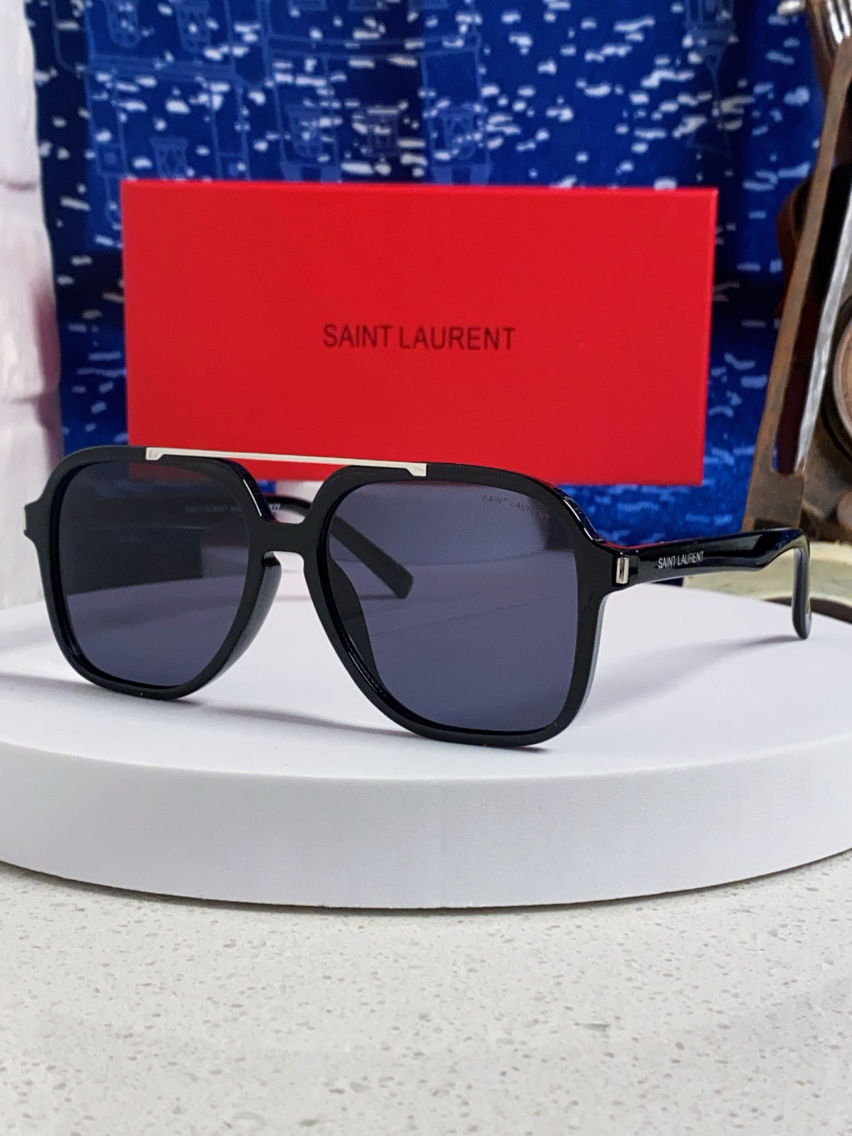 Saint Laurent SL545 Square Blue Lens Sunglasses for Men & Women