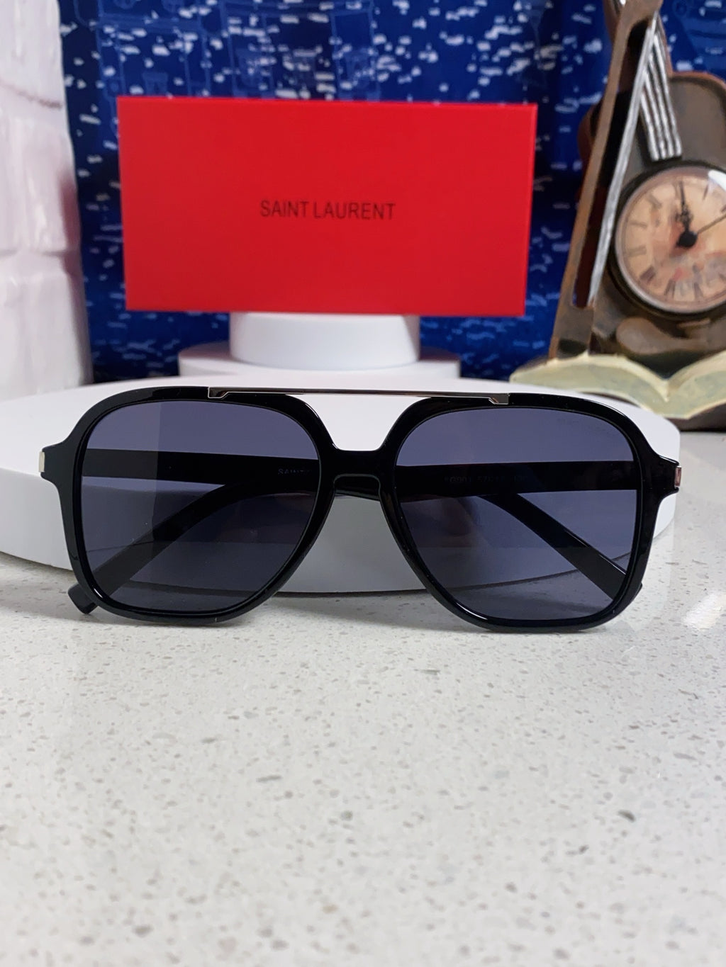 Saint Laurent SL545 Square Blue Lens Sunglasses for Men & Women - detail image 9