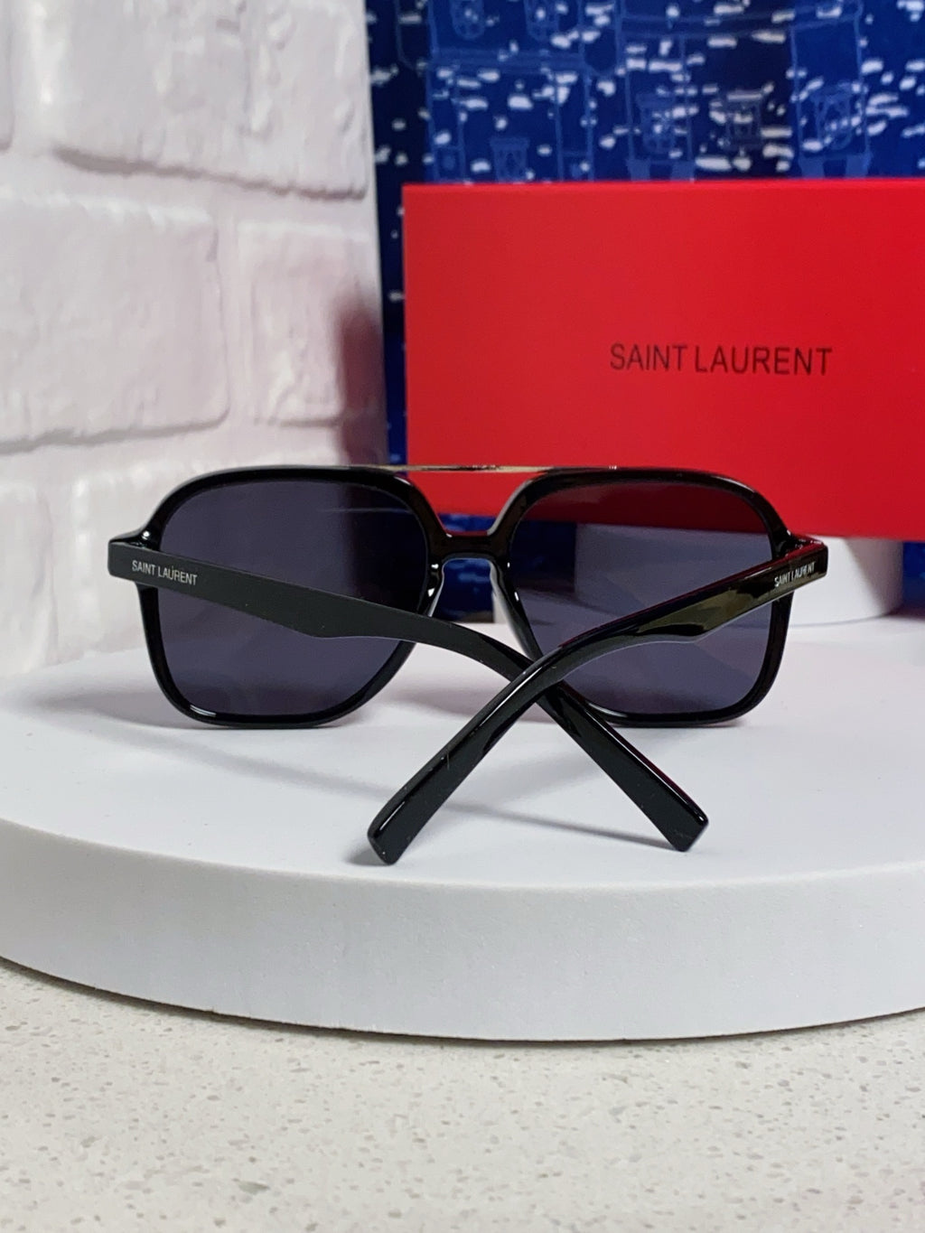 Saint Laurent SL545 Square Blue Lens Sunglasses for Men & Women - detail image 3