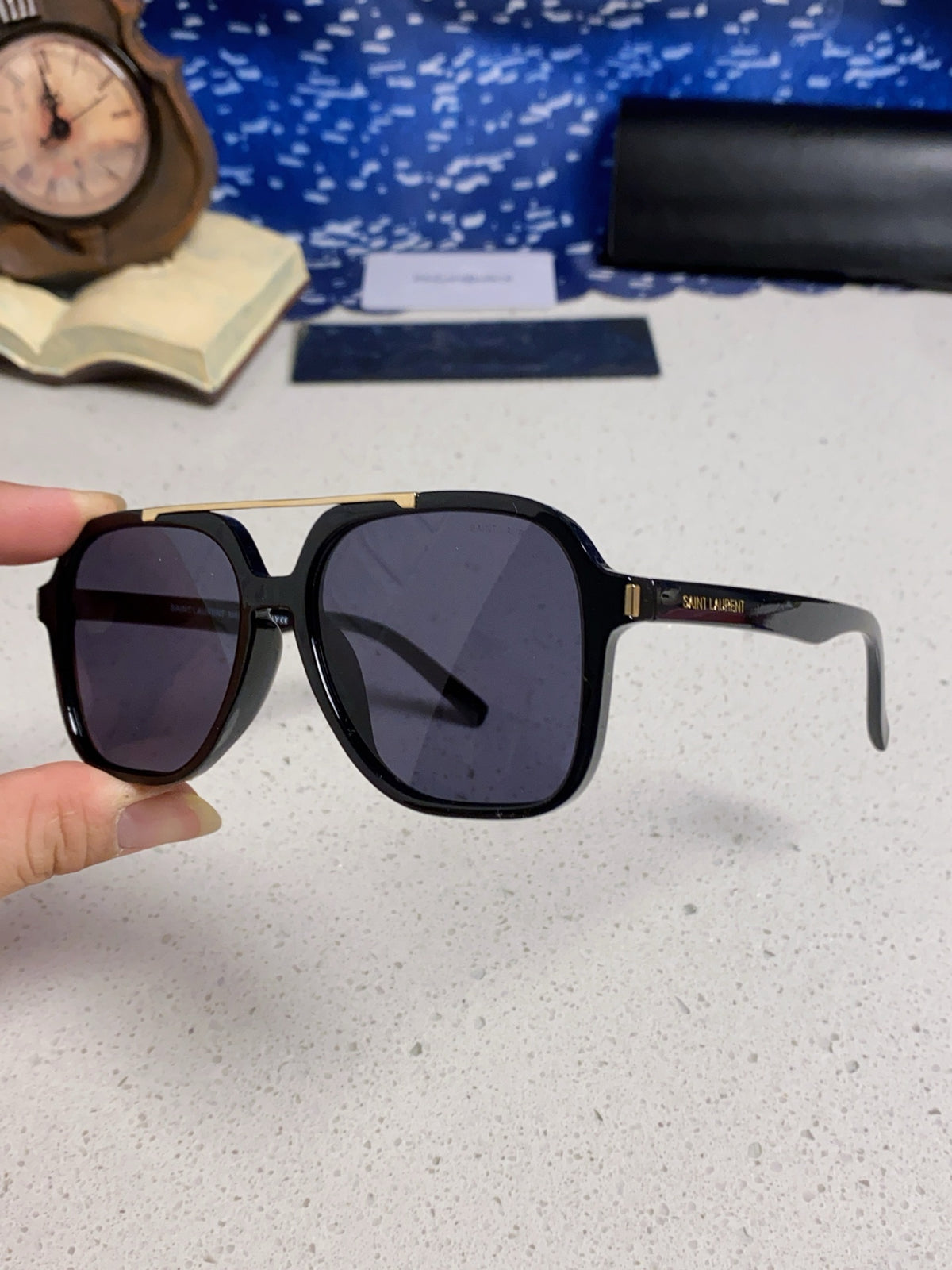 Saint Laurent SL545 Square Black Lens Sunglasses for Men & Women - 867145 - detail image 5